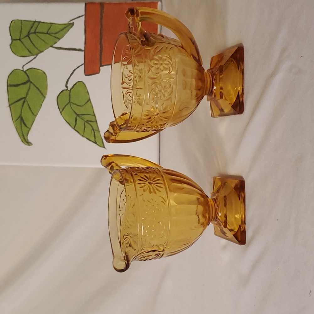 3/$25🌟 Indiana Glass Daisy Sugar & Creamer Set 🧡